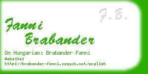 fanni brabander business card